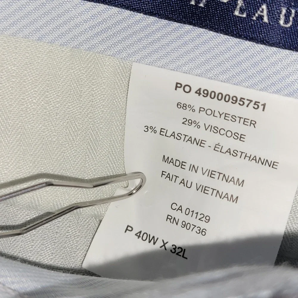 Ralph Lauren Mens 40x32 Grey Pleated Cuffed Dress Pants Stretch Micro Pattern